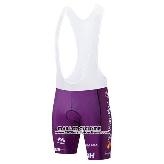 2019 Maillot Ciclismo Burgos BH Violet Rouge Manches Courtes et Cuissard